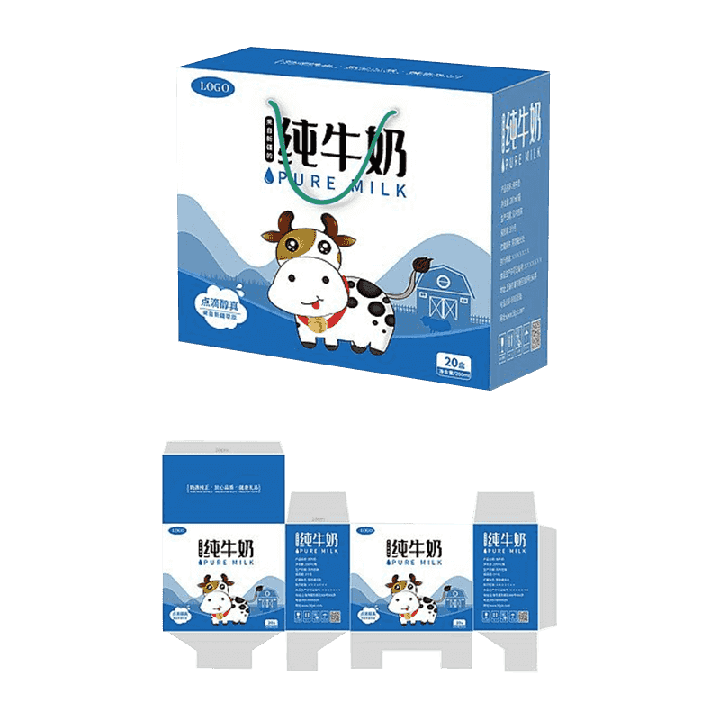 Krabice na balení mléka z vlnité lepenky