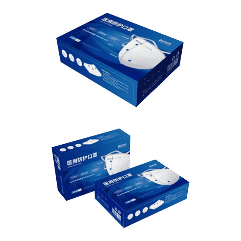 Krabice na balení jednorázových masek z vlnité lepenky