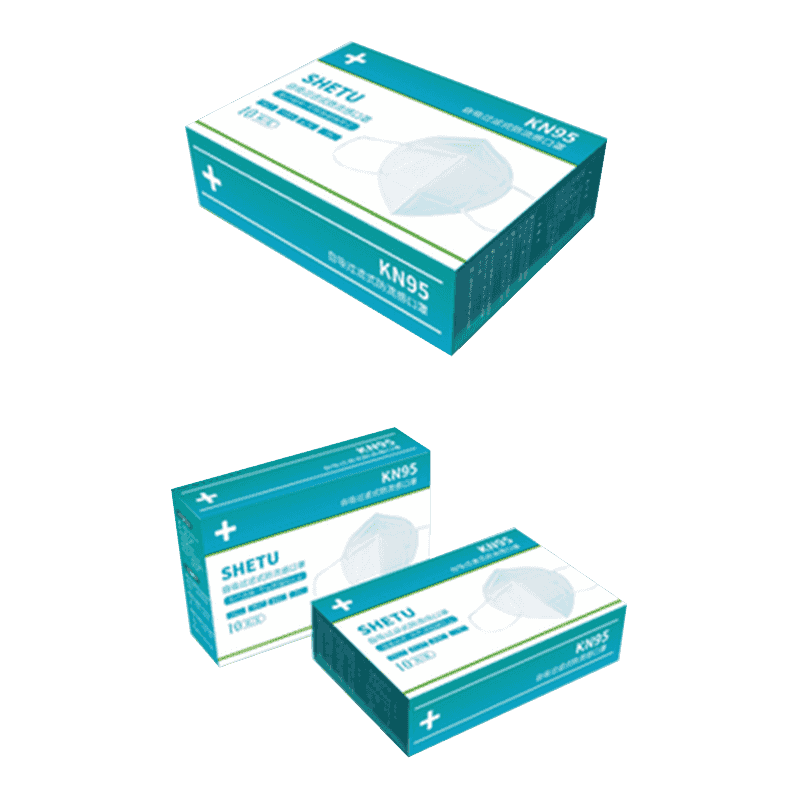 Krabice na balení jednorázových masek z vlnité lepenky