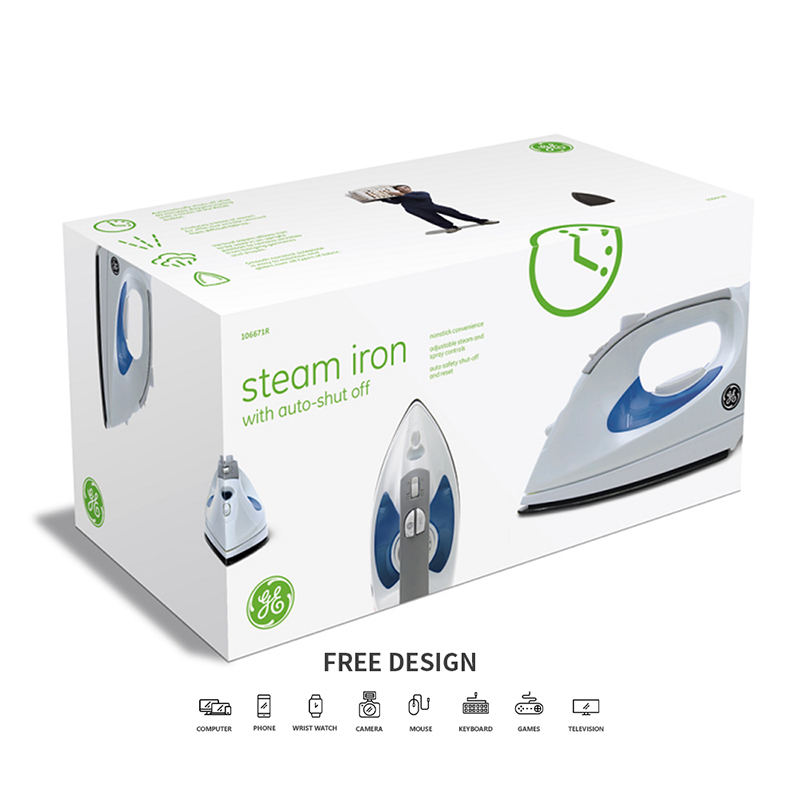 Krabice z vlnité lepenky z elektrické žehličky