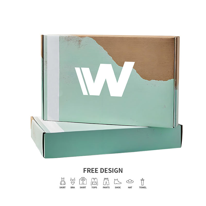 Krabice na balení vlnitých oděvů šedozelené barvy