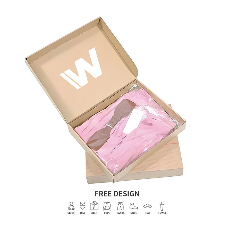 Hnědé jednoduché krabice na balení vlnitého oblečení