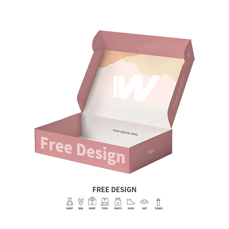 Měkké růžové vlnité obalové krabice na oblečení