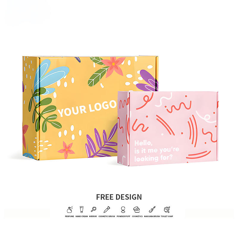 Barevné přírodní vlnité kosmetické obalové krabice