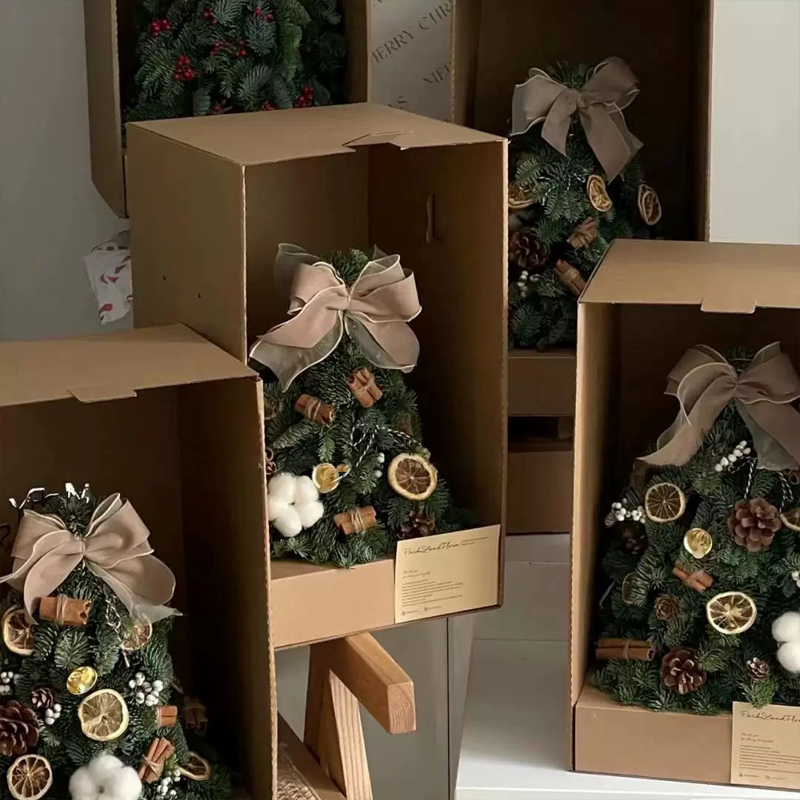 Jednotné hnědé vlnité květinové dárkové krabičky